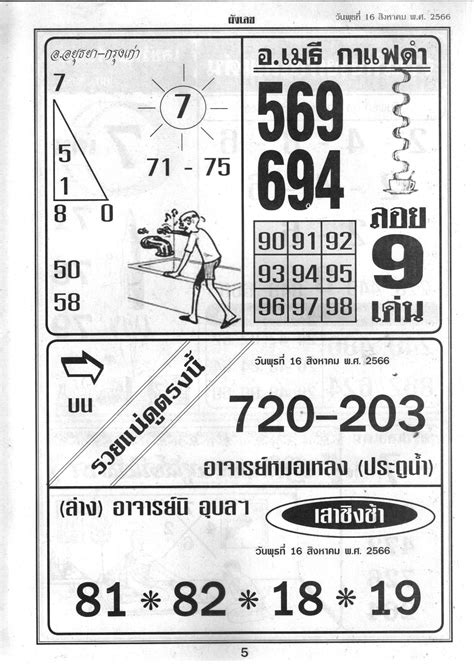 Thai lottery magazine tips .